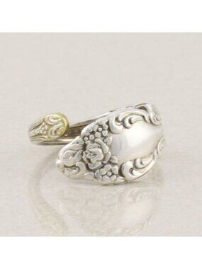 Sterling Silver 1881 Rogers Oneida Spoon Ring Bypass Ring Size 10 Adjustable